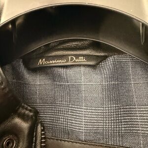 Massimo Dutti Blue black  leather jacket
